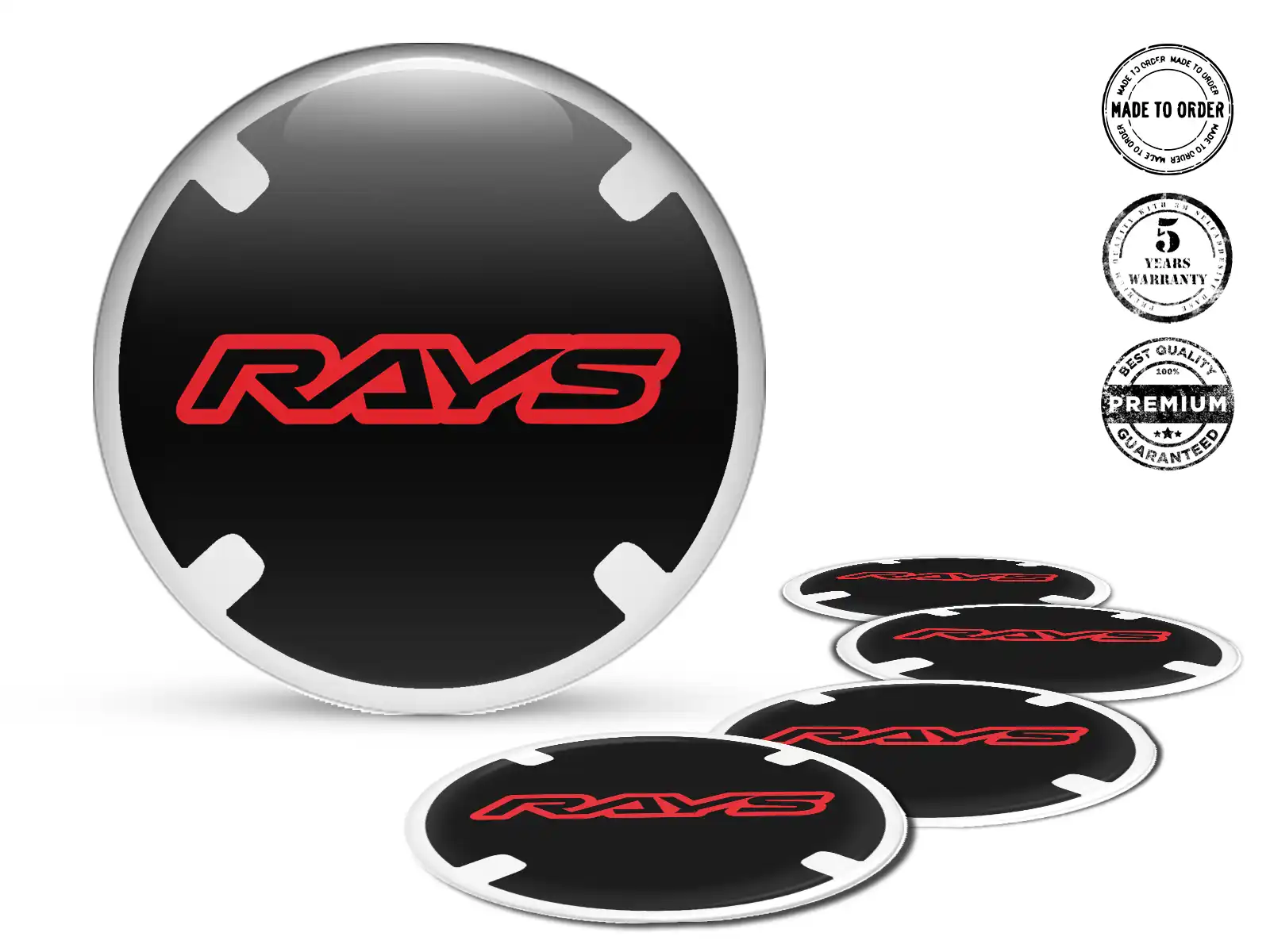 Rays Nabenplaketten Ausgabe Gewölbtes Label-Design